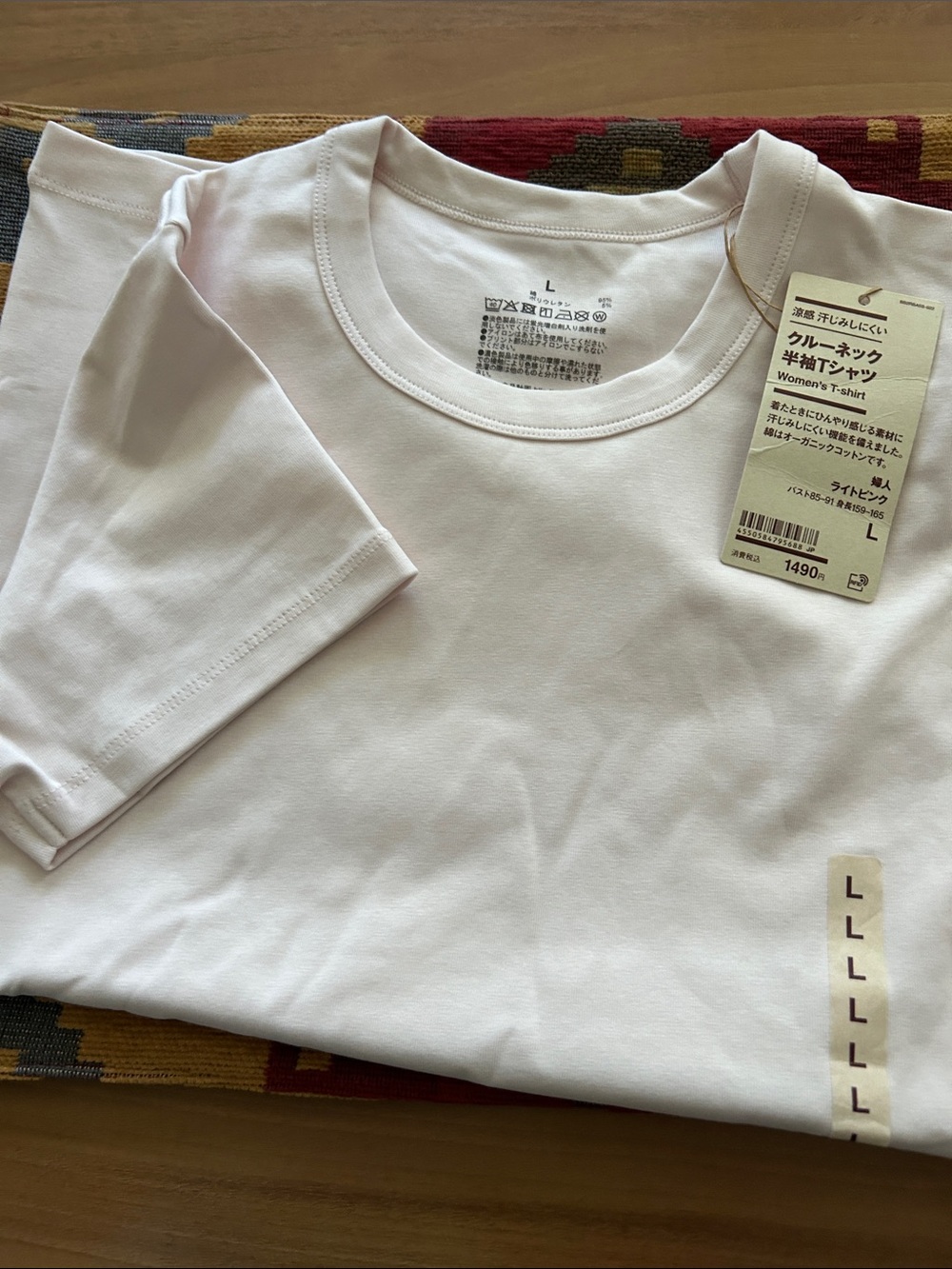 Light pink Crew Neck T-Shirt - Classic Short Sleeve